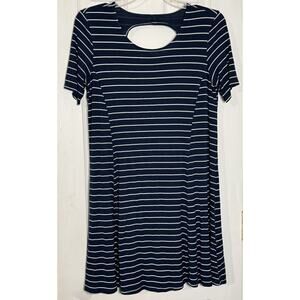 Abercrombie & Fitch Women's Blue And Gray Striped Dress, Medium